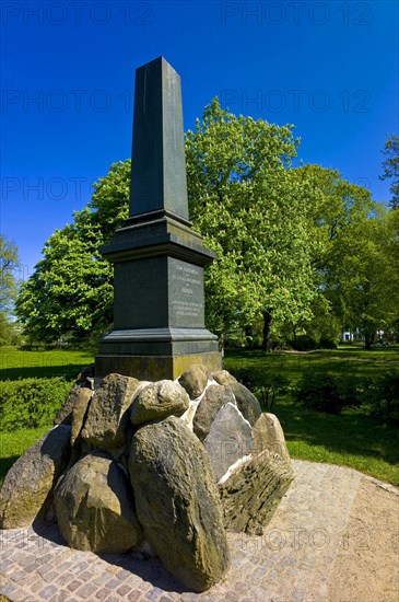 Memorial stone in the castle park