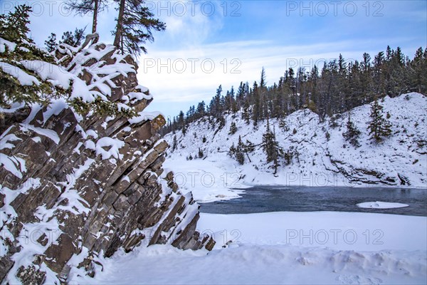 Iced rapids Bow Falls