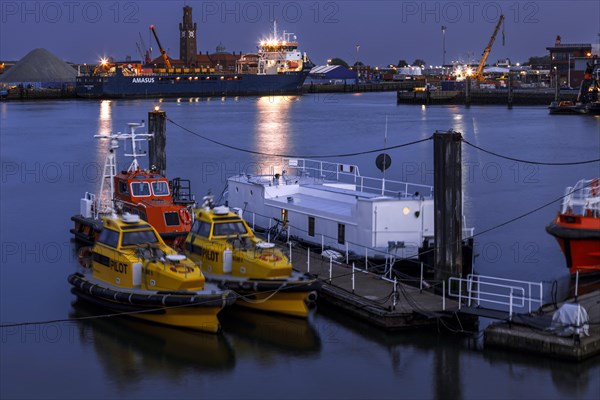 Seaport Cuxhaven at the mouth of the Elbe into the North Sea