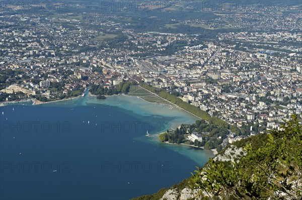 View from Mont Veyrier of the lake of Annecy