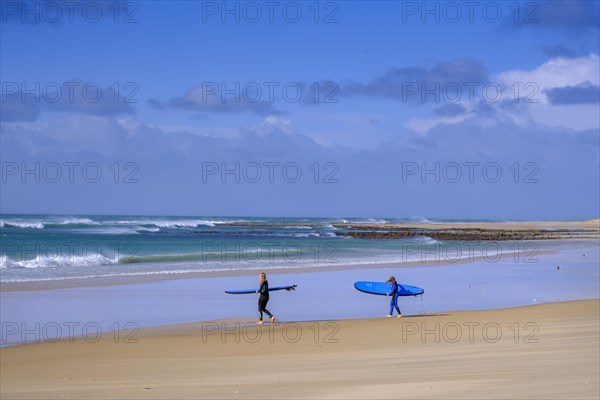 Surfers on the beach