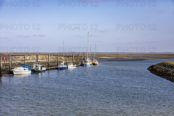 Everschopsiel harbour in North Frisia with outflowing water