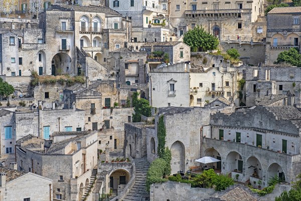 Sasso Barisano district at the Sassi di Matera complex of cave dwellings in the ancient town of Matera