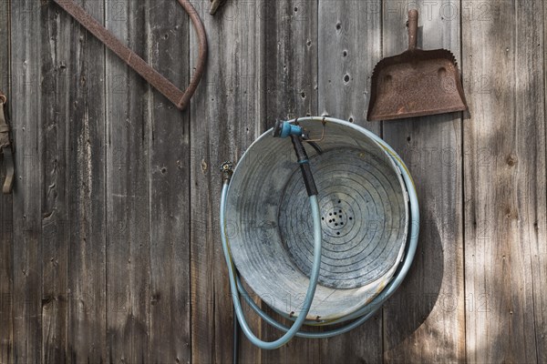 Old galvanized utility tub