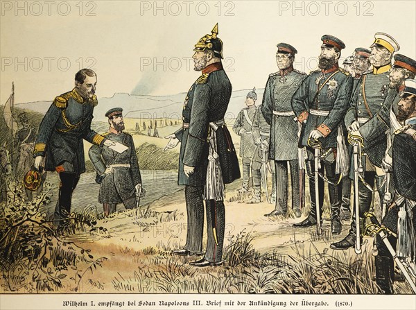 Wilhelm I receives Napoleon IIIs letter at Sedan announcing the surrender in 1870