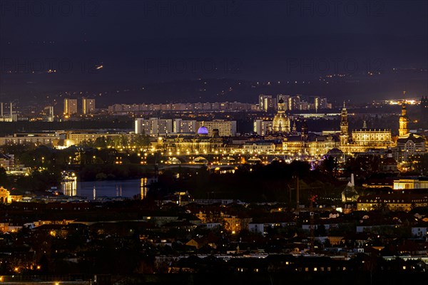 View into the Elbe valley of the state capital Dresden