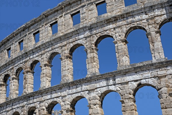 Restored arched walls of the Pula Arena