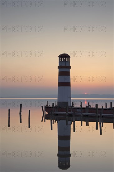 The Podersdorf lighthouse on the shore of the Neusiedler See