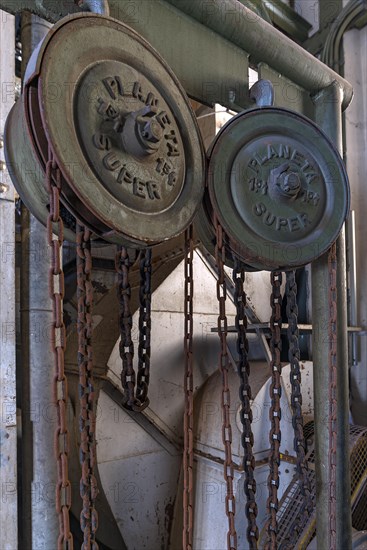 Circulation rollers for chains in a former paper factory