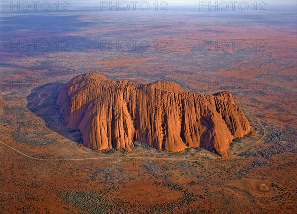 Aerial view of Ayers Rock Northern Territory Australia