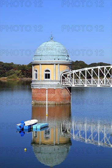 Lake Tama-ko Murayama reservoir Intake Tower Higashi-Yamato city Tokyo Japan Asia