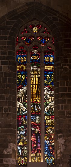 Colourful stained glass window