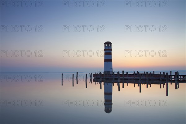 The Podersdorf lighthouse on the shore of the Neusiedler See