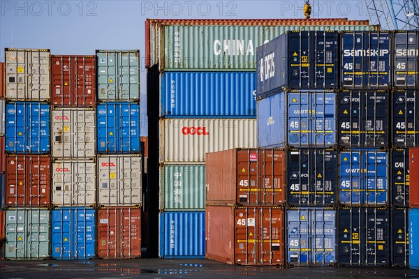 Containers standing in the harbour of Kristiansand. Kristiansand