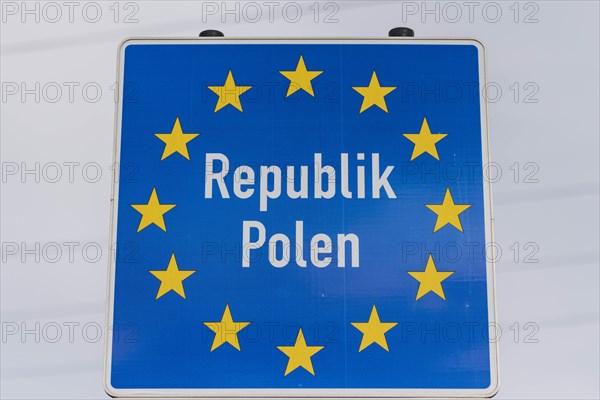 Border sign towards Poland