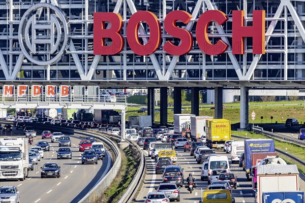 A8 motorway in heavy traffic and congestion