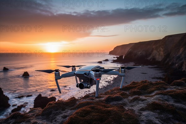DJI drone in flight