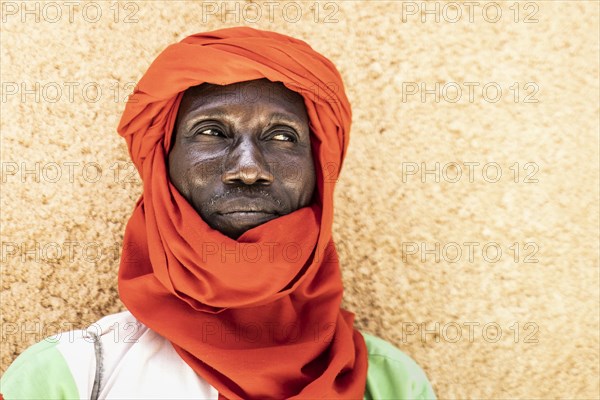 A man photographed in a refugee settlement in Ouallam