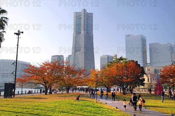 Yokohama Landmark Tower view from Unga Park Yokohama city Kanagawa Japan