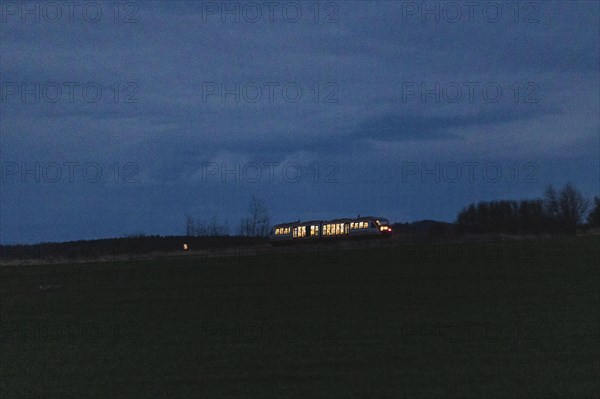 A train of the Laenderbahn Trilex in the border triangle of Germany