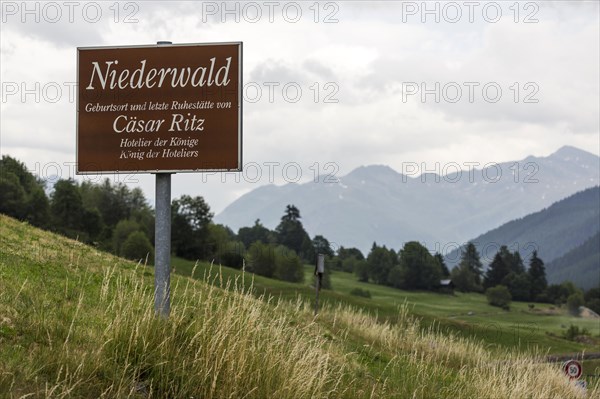 Village view of the mountain village of Niederwald