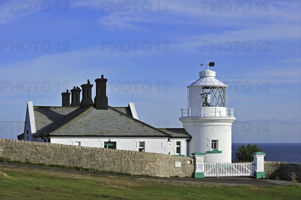 Anvil Point Lighthouse at Durlston Head on the Isle of Purbeck along the Jurassic Coast in Dorset