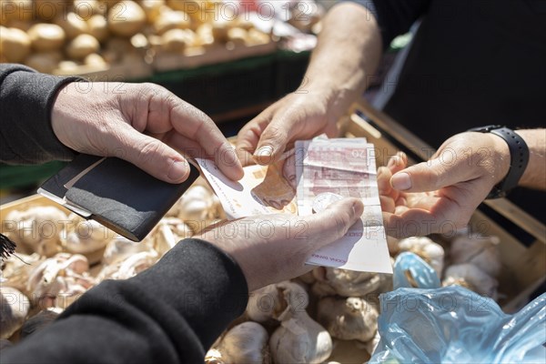 Traders at the market in Zagreb