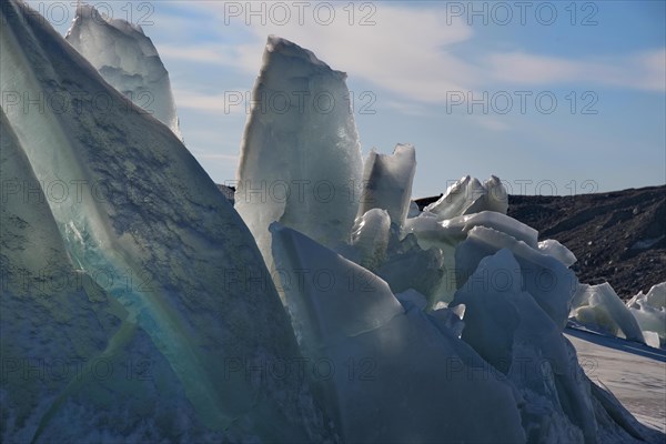 Ice in the sun at the western limit of the ice sheet near Kangerlussuaq