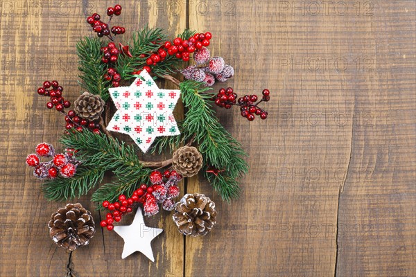 Fabric Christmas Flower Arrangement with Star