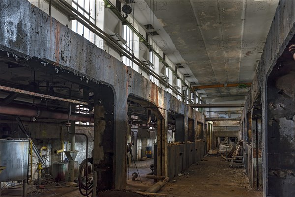 Dismantled production rooms of a former paper factory