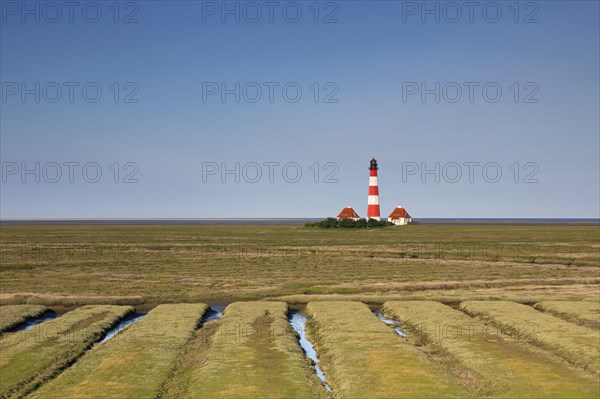 Lighthouse Westerheversand at Westerhever on the Eiderstedt Peninsula