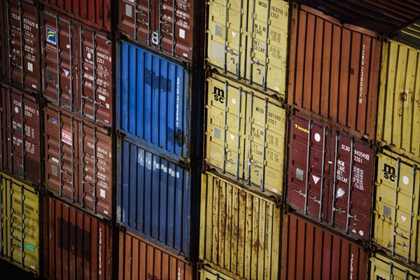 Containers standing in the harbour of Kristiansand. Kristiansand