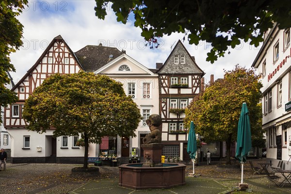 Old market with the Saeckerbrunnen in the historic old town