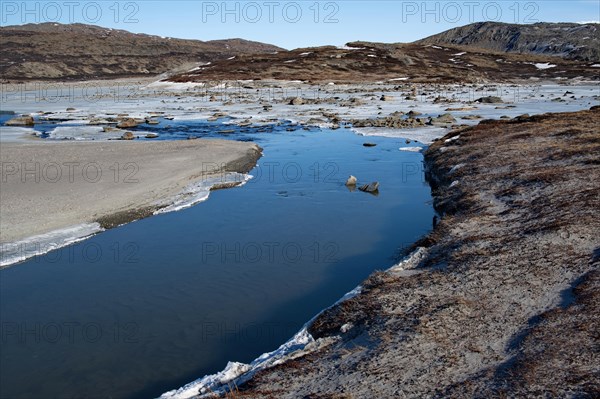 Meltwater in early spring near Kangerlussuaq