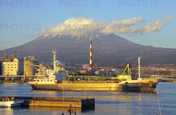 Mount Fuji view from Tagonoura Port Shizuoka Japan Asia