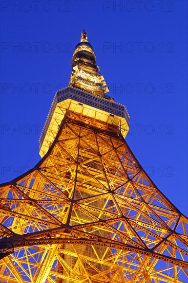 Tokyo Tower illuminated at night Japan Asia