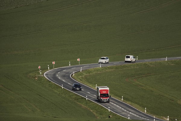 Cars on a country road