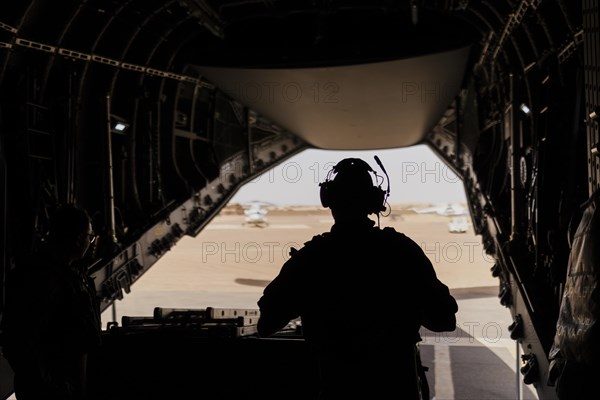 A Bundeswehr soldier photographed in the A400M of the German Air Force in Gao