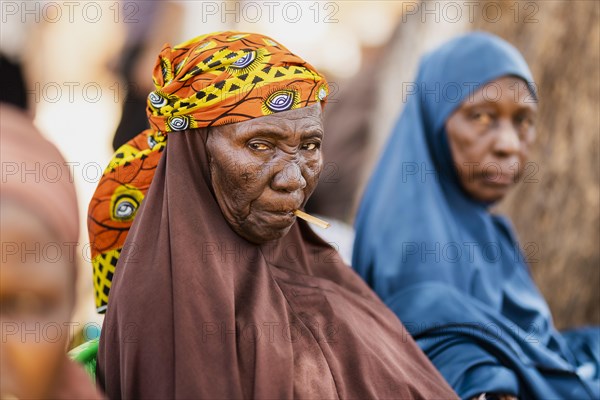 A woman photographed in a refugee settlement in Ouallam