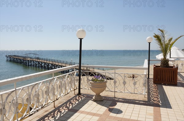 Terrace near sea beach and pier