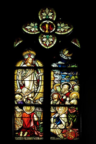 Church window with Jesus