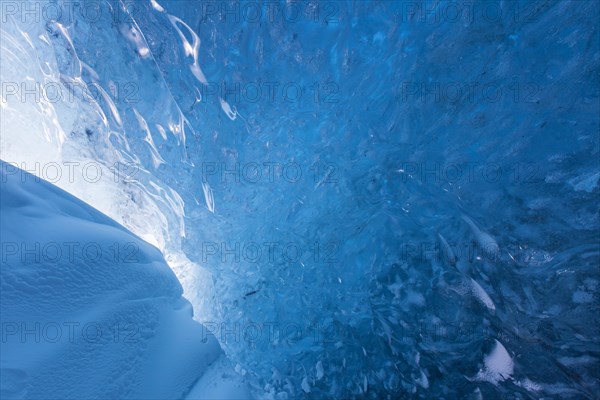 Blue ice in ice cavern inside Breidamerkurjokull