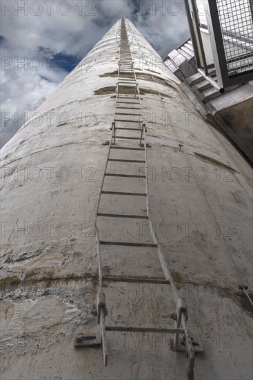 Chimney of the combined heat and power plant of a former paper factory