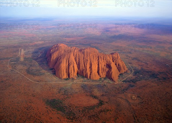 Aerial view of Ayers Rock Northern Territory Australia