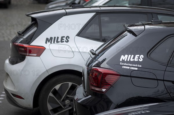 Two cars of the car sharing provider Miles in Berlin