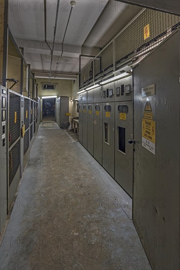 Electrical room of the grinding shop of a former paper factory