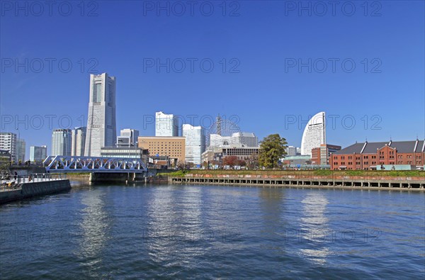 Yokohama Minato Mirai 21 view of Yokohama city Kanagawa Japan