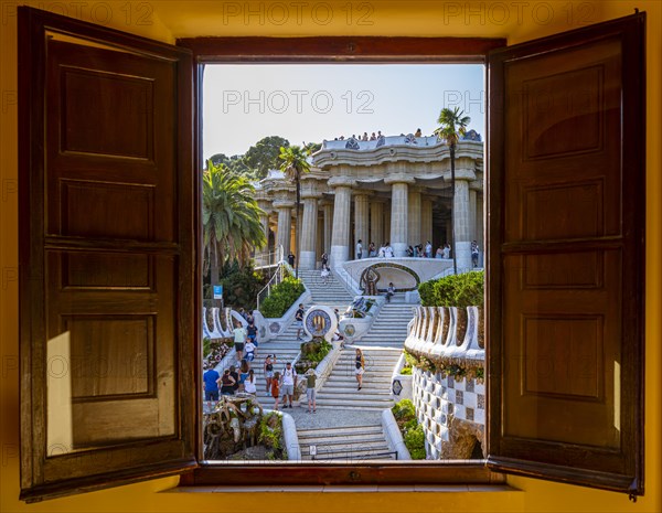 View from a window of Park Gueell