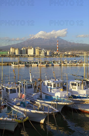 Mount Fuji view from Tagonoura Port Shizuoka Japan Asia