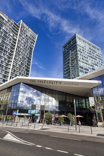 Infinity building complex with shopping centre